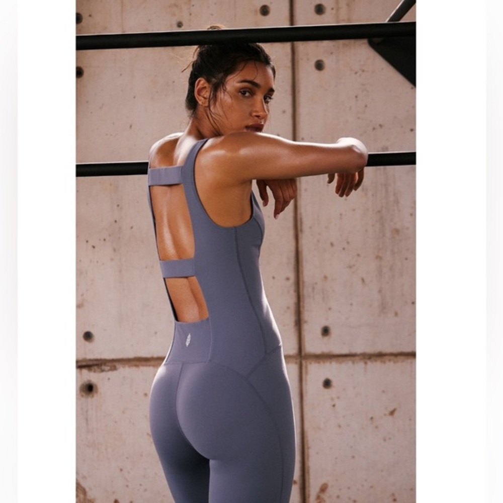 NWOT Free People Movement Strappy Back Jumpsuit | Nightshade